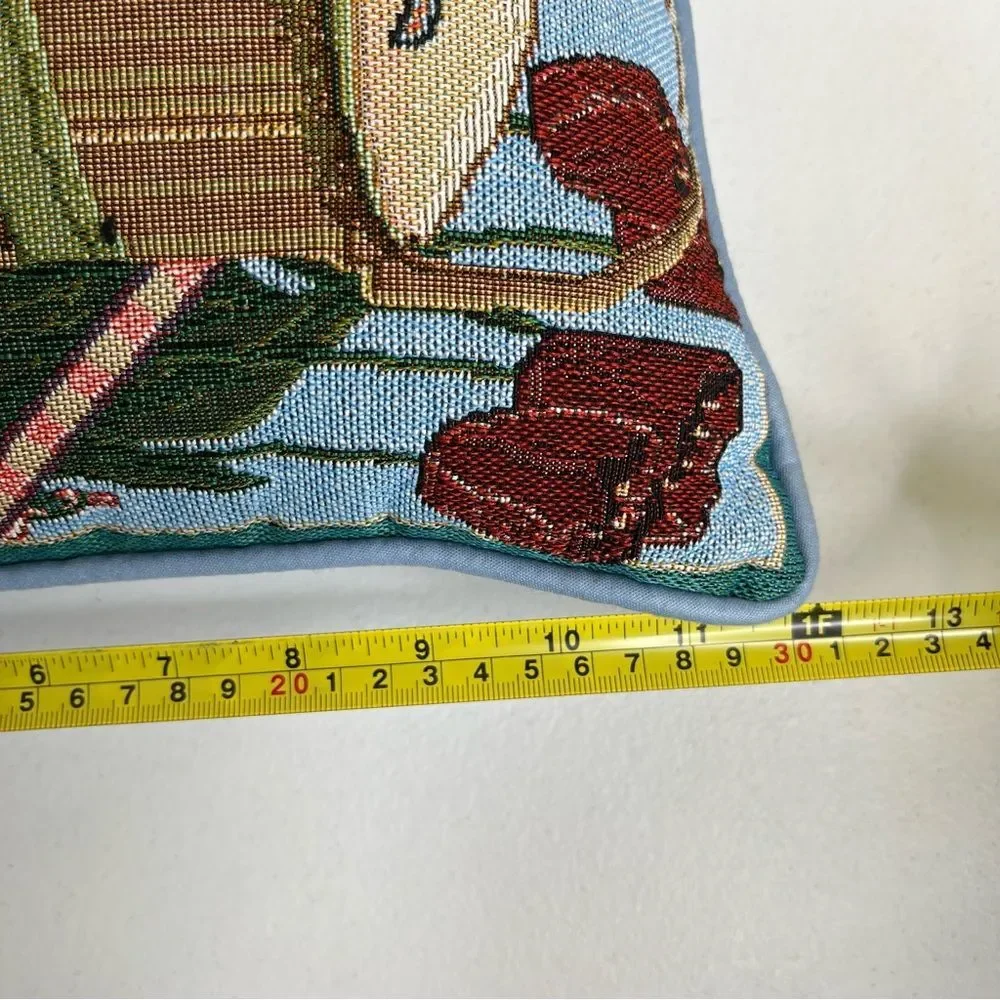 Vintage Bunny Rabbit Tapestry Pillow Simply Country Garden Visitors Cottagecore